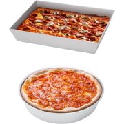 Shukong Pizza Pan Sets,Detroit Style Pizza Pans, cago Deep Dish Pizza Pan,Non Stick Square Round Ba Pan, Hard Anodized Aluminum,Pre-Seasoned Bakeware Kitchenware