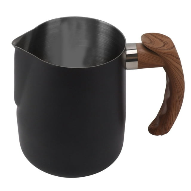 Pichet à Mousser le Lait, Accessoires de Machine à Expresso en Acier Inoxydable 304, Outils de Café Tasse avec Goutte à Goutte, Poignée, Échelle Intérieure pour Latte Art, Moussage de Lait, Expresso