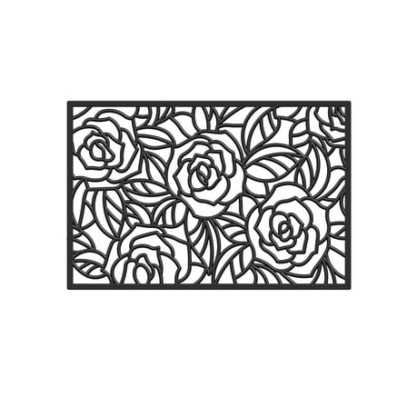 Calloway Mills  24 x 36 in. Black Rose Rubber Rectangular Indoor/Outdoor Doormat