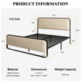 thumbnail image 3 of SHA CERLIN Full Size Metal Platform Bed Frame with Curved Headboard and Under-bed Storage, Beige, 3 of 7