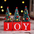 thumbnail image 1 of 3Pcs Artificial Mini Christmas Trees Christmas Tabletop Tree Mini Pine Tree Sisal Trees with Snow Wood Base Ornaments for Christmas Table Top Decor Winter Crafts A, 1 of 8