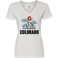 thumbnail image 3 of Inktastic Colorado Mountains and Clouds Women's V-Neck T-Shirt, 3 of 5