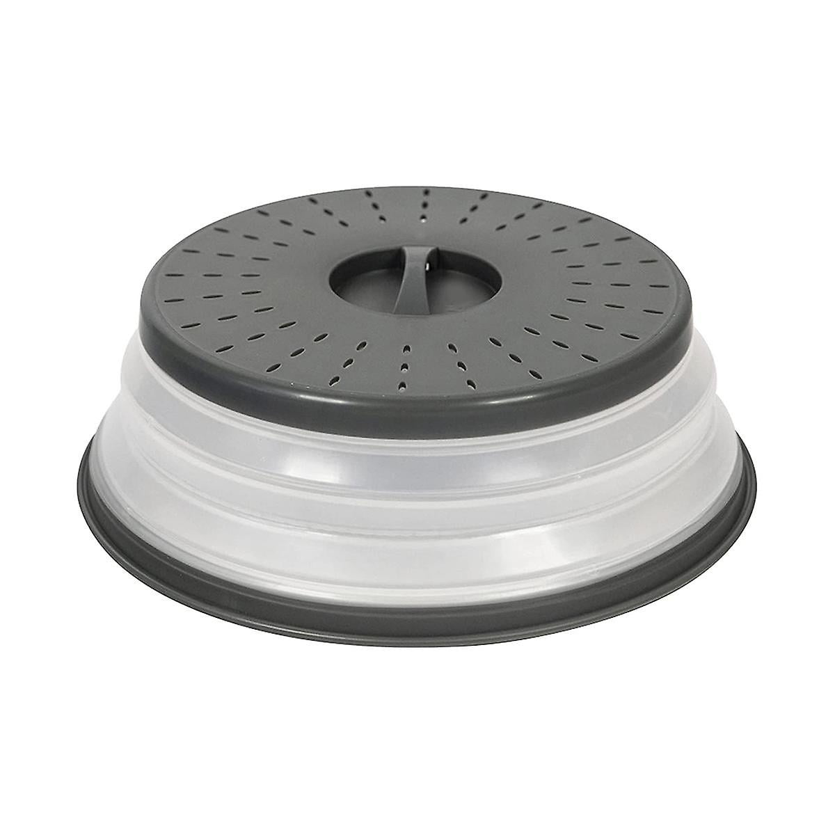 Tapa Plegable Antisalpicaduras Para Microondas - Colador Y Ventilado - Gris, Ahorra Espacio - Evita Manchas Y Salpicaduras