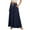 Navy #12, variant on QIJIE Skirts for Women Elastic Swing Peasant Cotton Maxi Plus Size Skirts 3-Layer Tiered Long Length A-Line Trendy Flowy Skirts with Pockets Light Blue S