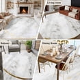thumbnail image 6 of 8x10 Washable Area Rug, White Marble Non-Slip Extra Large Rectangle Rug for Living Room Bedroom, Abstract Gold Circle Marble Texture Contemporary Indoor Floor Mat for Home Decor, 6 of 9
