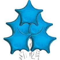 PMU Metallic Blue Star Balloon (22 Inch Mylar) Pkg/1