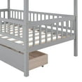 thumbnail image 5 of Playhouse Daybed with Solid Wood Frame, House-Shaped Platform Floor Bed Frame with Safety Guardrails, Twin Size Wooden House Bed with Two Drawers for Living Room, Bedroom, Weight Capacity 300 lbs, 5 of 9
