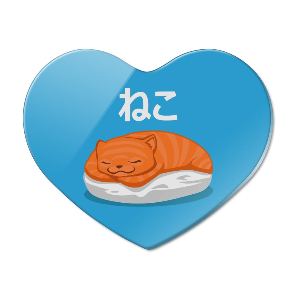 Cat Fish Sushi Neko Hiragana Heart Acrylic Fridge Refrigerator