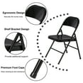 thumbnail image 6 of VECELO Set of 4 Metal Folding Chairs with Triple Braced & Double Hinged Back for Home Office, Black, 6 of 8