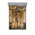 thumbnail image 2 of Rustic Bedding Set with Sheet & Covers, Damaged Shabby House Boarded up and Rusty Doors Moldy Windows Photography, Printed Bedroom Decor 2 Shams, 4 Sizes, Multicolor, by Ambesonne, 2 of 3