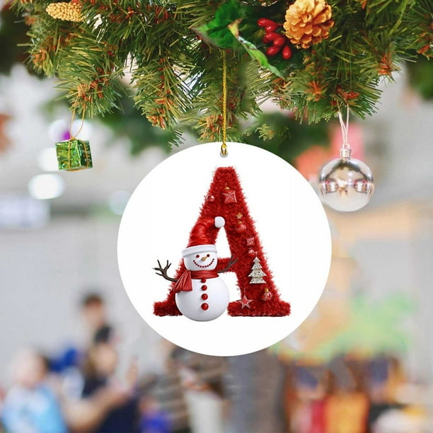 2024 26 Letter Christmas Snowman Christmas Pendant - Acrylic Car Pendant Saint