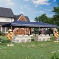 thumbnail image 3 of Sunmthink 10x20 Pop Up Canopy Tent, Waterproof Party Tent with 6 Removable Sidewalls, 3-Level Height Adjustable Event Tent, Instant Shelter for Wedding, Party, Commercial & Market Events,Blue, 3 of 9