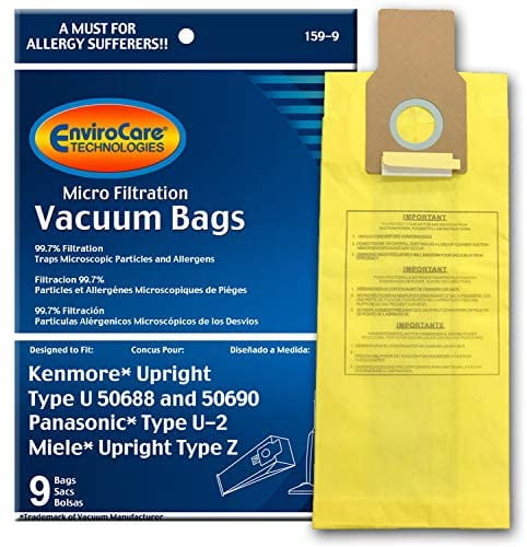 for sale online 9 Hoover Type Y Premium Allergen Micro-Filtration WindTunnel Tempo Upright Vacuum Bags by Envirocare 9pk 