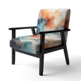 thumbnail image 3 of Designart "Teal Orange Bold Abstract Flow composition II" Teal Abstract Collages Upholstered Accent Chair - Modern Arm Chair For Living Room, 3 of 5