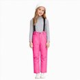 thumbnail image 3 of KPOPLK Kids Winter Insulated Snow Bib Pants Detachable Suspenders Windproof Waterproof Trousers With Pockets for Boys Girls Outdoor Wear,Size 6-7 Years, 3 of 9