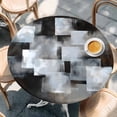 thumbnail image 3 of Abstract Brown White Round Fitted Table Cover Modern Art Black Grey Watercolor Waterproof Table Cloth with Elastic Edge Wipeable Tablecloth for Picnic Camping Party Fits 36"-44" Diameter, 3 of 8