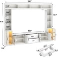 thumbnail image 2 of ChVans 106" W Wall Unit TV Stand with Storage for TVs up to 80", Modern TV Console with LED Lights, Entertainment Center with Bookshelves for Living Room, 2 of 7