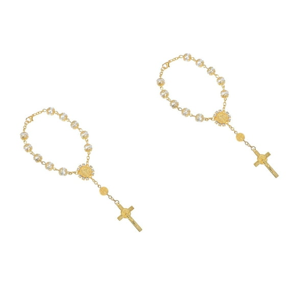 2 Pieces Rosary for Rearview Mirror Ornaments Car