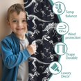 thumbnail image 3 of Black Cartoon Dinosaurs Skeletons Pattern Insulated Teens Curtains Set Of 2, Bedroom Essentials, Toddler Room Decor 42x63in(106x160cm), 3 of 5