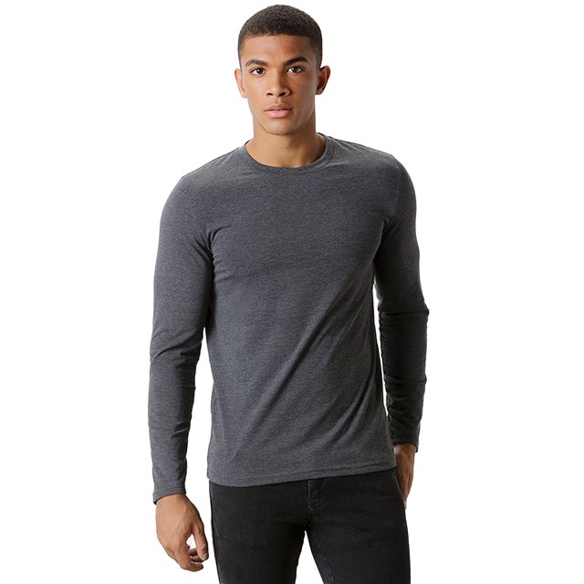 Kustom Kit - Camiseta de Manga Larga para Hombre (Gris Oscuro)