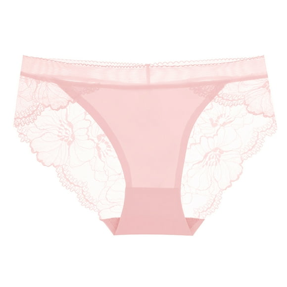 Ketyyh-chn99 Womens Underwear Cotton 2024 Ladies Briefs Panties Thongs Women Ice Silk Seamless Stitching Lace Edge Panties Hollow Breathable Panties Pink,XL