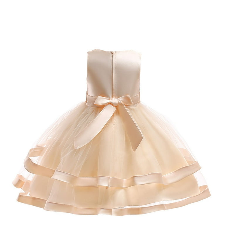 Kids Rose Gold Dress for Girls Ruffle Baby Tulle Dress Baby Girls Rainbow  Dress Hallowmas Dresses for Toddler Girls 5-6 Years - Walmart.com