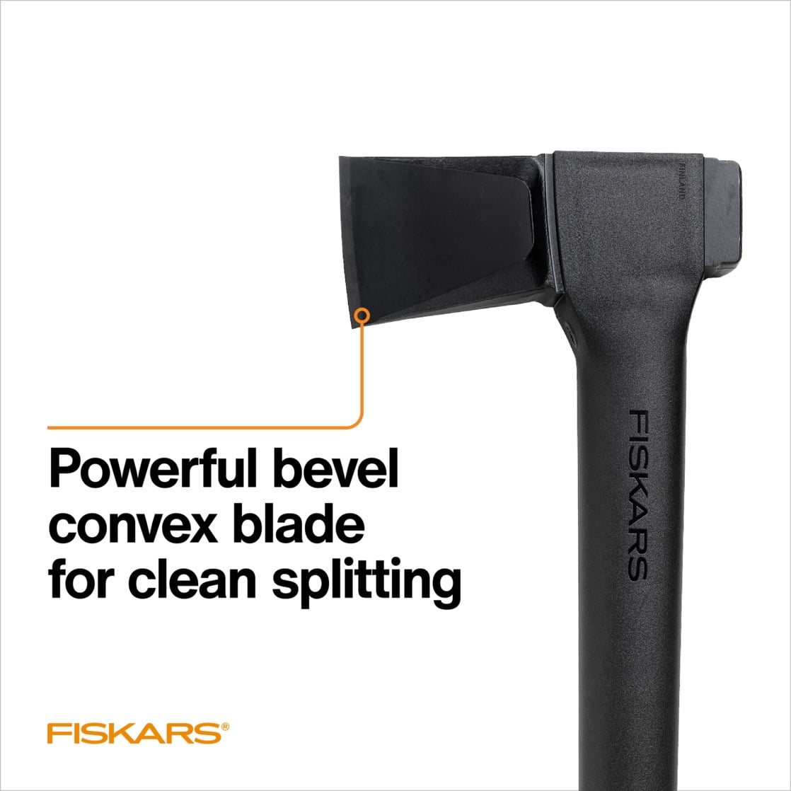 Fiskars Single Bit Super Splitting Axe with 36" Duraframe Handle and Sheath, Black