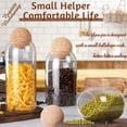 thumbnail image 4 of Glass Jar With Lid Ball Cork Glass Jar Food Storage Container Glass Canisters Decorative Organizer Bottle Canister Jar With Ball Wooden Lids For Grains, Nuts Spices Candies Cookies, Set of 3, 4 of 5