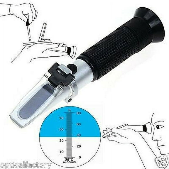 Alcohol Water Grape Wine Refractometer 0-80% ATC #1 AdeAdvancedOptics RHW-80ATC