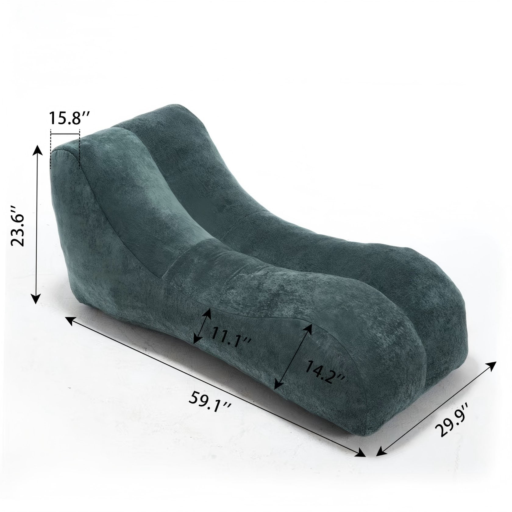 Ultra Soft Bean Bag Sofa Chair for Adults, Large Ergonomic Lounger with High-Resilience Sponge Filling, Light Blue Accent Chair for Living Room & Bedroom