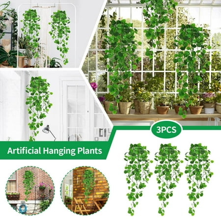 

NIUREDLTD Home Decoration 3PCS Artificial Hanging Plants (No Baskets) For Wall Indoor And Outdoor Decoration