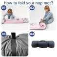 thumbnail image 5 of KAINSY Personalized Name Toddler Nap Mat with Blanket and Pillow Case, Custom Pink Butterfly Theme Kids Sleeping Bag for Girls, Soft and Cozy for Preschool, Children Daycare, 5 of 8