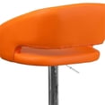 thumbnail image 3 of Home Square Faux Leather Adjustable Bar Stool in Orange Finish - Set of 3, 3 of 11