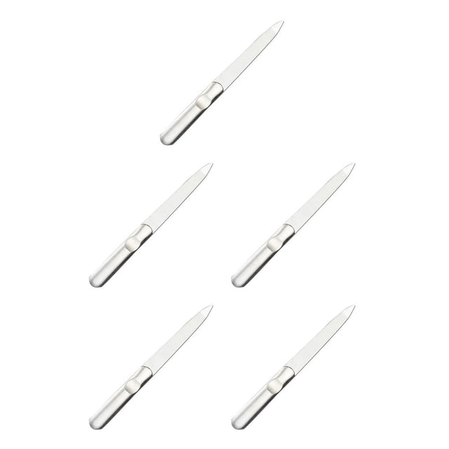 Vogacara Nail File Stainless Steel Double Sided Care Buffer Manual Tool Professional Reusable Scrub Art Polishing Manicure Type2 NO2