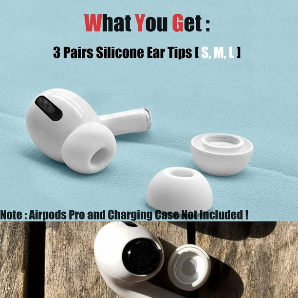 3 Paires Embouts Silicone AirPods Pro 1 & 2 (S/M/L) + Kit Nettoyage 3-en-1 – Blanc
