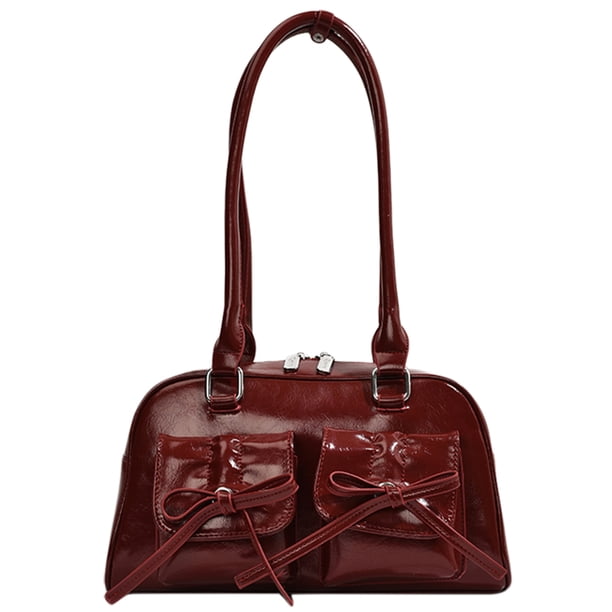 Bolso Mano Pequeño para Viajes Diarios Mujer Con Lazo Piel Sintética Y