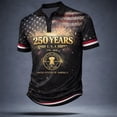 thumbnail image 2 of LPKRT Men 250Th Anniversary Polo Shirt - Classic Loose Fit Short Sleeve, Casual Plus Size Top(Black-L), 2 of 3