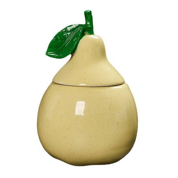 Gymnture small tea box Ceramic Pear Shaped Tea Canister with Lid Decorative Jar for Kitchen Airtight Container for Coffee Sugar and Flour Storage for Office Candy or Biscuit Tin