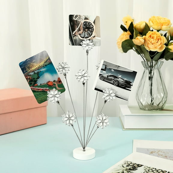 Ikoopy Photo Tree Holder Clip 8 Branch Photo Tree Holder Adjustable Branch Picture Stand with Crocodile Clip for Home