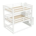 thumbnail image 5 of Harper & Bright Designs Full Size Triple Bunk Bed with Storage Stairs and Shelves, Full Solid Wood Bunk Bedframe for 3, Can Bed Separated Into 2 Beds, White, 5 of 12