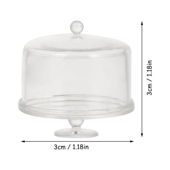 IBASETOY Transparent Plastic Miniature Cake Stand for Decor with Realistic Design and Dollhouse Use 2 Pieces
