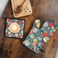 thumbnail image 5 of Pioneer Flower Kitchen Oven Mitt and Pot Holder Sets 2 Pcs for Baking, Cooking and Grilling, Heat Resistant Up To 392 °F, 5 of 7