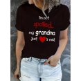 thumbnail image 1 of Women's Casual Round Neck T-Shirt with Heart Pattern Print, Stretch Polyester Spandex Blend, Comfortable Summer Top, 1 of 6