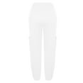 thumbnail image 6 of Felirenzacia Women's and Women's Plus Long Active Cuffed Tapered Cargo Pants with 4 Pockets, Elastic Waistband Adjustable Drawstring Trousers for Big and Tall Women, White,5XL, 6 of 9
