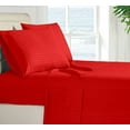 thumbnail image 3 of Pure Giza Cotton (Twin Size) Striped Pattern Bed Sheets Set- 300-TC Bedding – Twin Size Bed, 12" Inch Deep Pocket 300TC Twin Sheets - Blood Red Stripe, 3 of 7