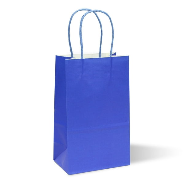 Bolsas de regalo de papel kraft IN-JOOYAA, 30 unidades, color azul real, 13 x 8 x 21 cm