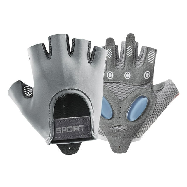 Guantes de ciclismo, guantes de medio , guantes de ciclismo acolchados, guantes deportivos para ciclismo, culturismo, levantamiento de pesas, Gris