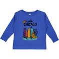 thumbnail image 3 of Inktastic Hello Chicago Skyline Pizza Boys or Girls Long Sleeve Toddler T-Shirt, 3 of 5