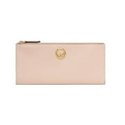 New Fendi F is Fendi Light Rose Calf Leather Double Zip Long Wallet 8M0405