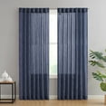 thumbnail image 2 of THD Charlotte Faux Linen Semi Sheer Light Filtering Transparent Back Tab Rod Pocket Lightweight Window Curtains Drapery Panels Bedroom, Dining Room & Living Room, 2 Panels, 2 of 4